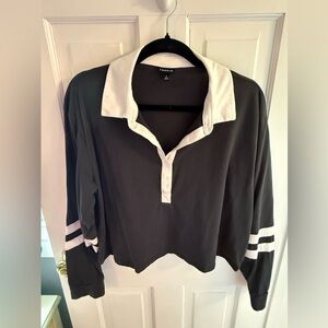 Torrid - long sleeve cropped rugby shirt